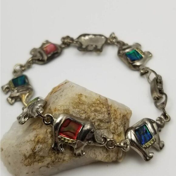 Elephant jewelry chain link‎ charm bracelet B0801 - Picture 2 of 2